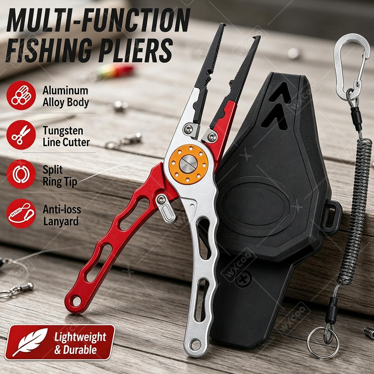 Fishing Hook Remover - Pince à anneaux fendus WXCOO, dégorgeoir,