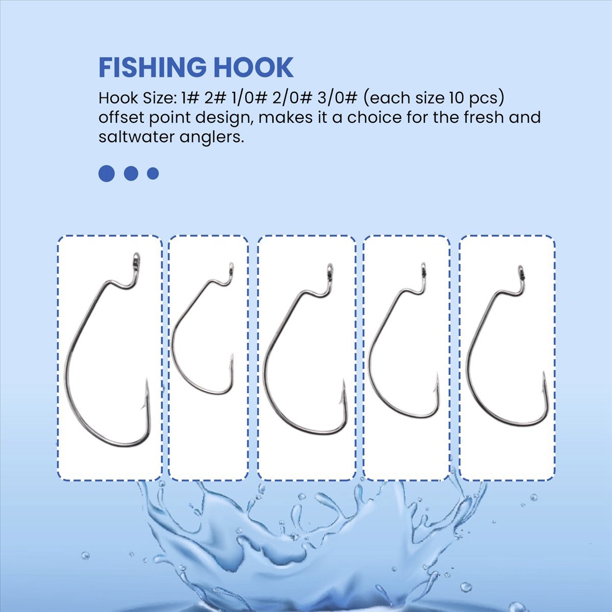 Fishing Hook Box - AD45 51 pièces Hameçons de pêche