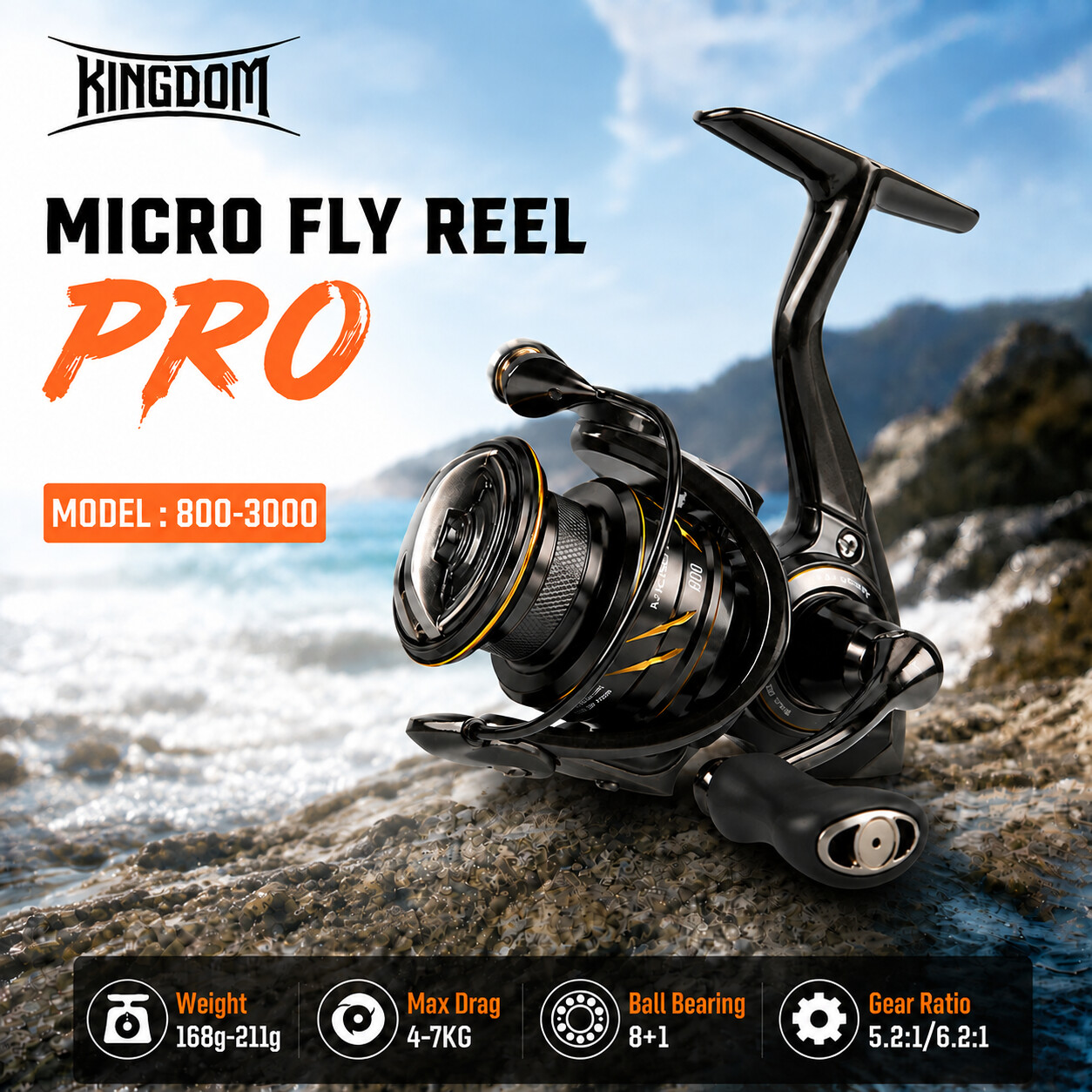 Abu Garcia Reel Revo - Moulinet de pêche spinning Kingdom Micro
