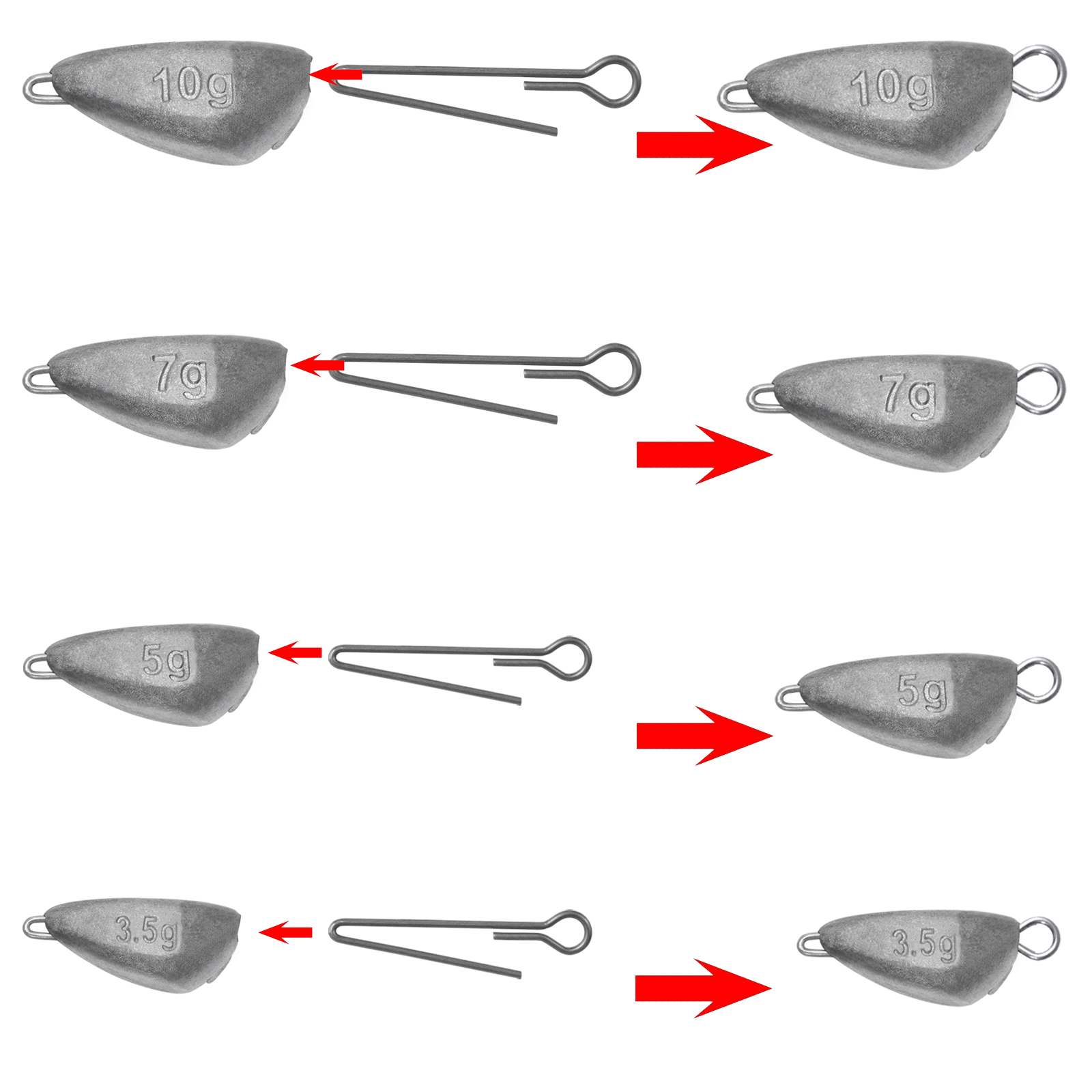 SAMOLLA 5 pièces poids de pêch - Fishing Hook Jig avis et prix