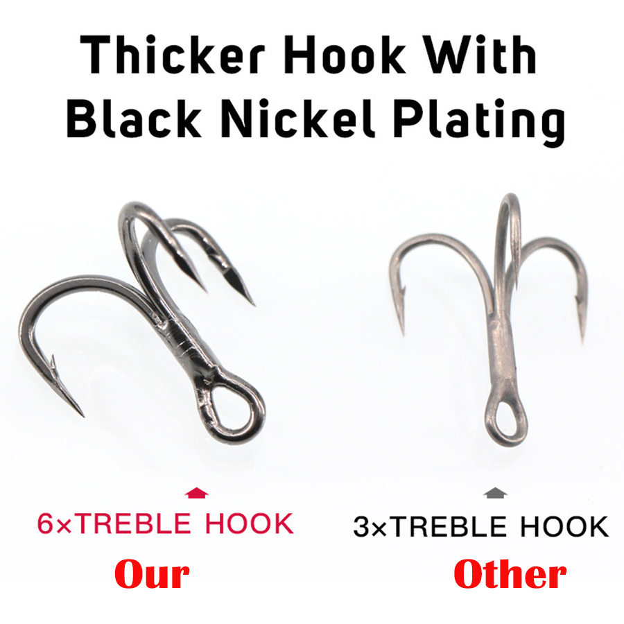 6X hameçon triple de pêche 10  - Fishing Hook Barbless avis et prix